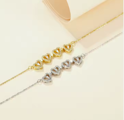 Trébol de la Fortuna - Colgante de trébol de 4 hojas de corazón