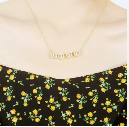 Trébol de la Fortuna - Colgante de trébol de 4 hojas de corazón