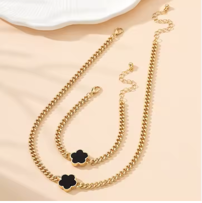 Trébol de la Suerte- Colgante y pulsera trébol de Acero inoxidable