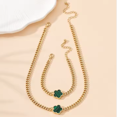 Trébol de la Suerte- Colgante y pulsera trébol de Acero inoxidable